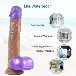 Vibratore Dildo in Silicone liquido di grande potenza a 7 spinte vibratore riscaldante con struttura trasparente, pene telescopico, per giocattoli Sexy femminili - Product Image 4