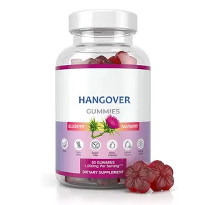 OEM Hangover Gummies Liver Detox Anti Hangover Gummies meringankan alkohol Anti Hangover suplemen setelah minum Gummy