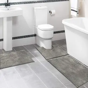 3 pieces set Anti-slip Bathroom floor Mat toilet Bathroom Rug microfiber non slip plush bath mat carpet cheap price