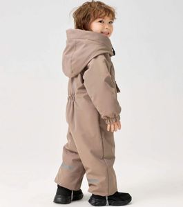 Custom Winter Unisex Solid Deep Pile Fleece Pramsuit Hooded Warm <b>Zipper</b> Footie Snowsuit <b>Onesie</b> Infant Outfits Baby Romper - Product Image 3