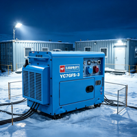 Générateur diesel silencieux 7 kW 230 V à commande intelligente Yuchai YC7GFS-3 avec affichage numérique, groupe électrogène portable insonorisé
