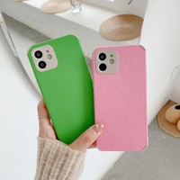 Coque de protection arrière en cuir coloré de luxe pour iPhone 12 13 14 15 16 17 18 Pro Max – Prix usine