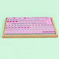 Ensemble de Mahjong Personnalisé Certifié BSCI, Tuiles de Mahjong Américaines Rose Vif à 3 Couches, Idéal pour les Soirées de Jeu du Week-end
