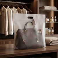 Sac zippé mat avec poignée, sac zippé en plastique avec poignée pour sac à main, sac à bandoulière, emballage extérieur de vêtements