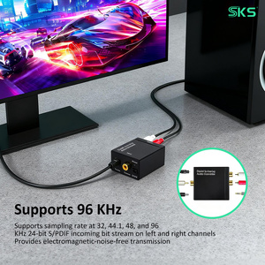 Convertisseur <span class=keywords><strong>audio</strong></span> numérique-<span class=keywords><strong>analogique</strong></span> 96 kHz, <span class=keywords><strong>adaptateur</strong></span> DAC optique coaxial vers RCA 3,5 mm pour TV, PS4, Xbox, haut-parleur - Product Image 3
