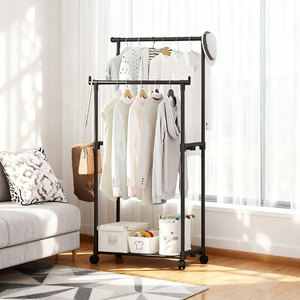 <span class=keywords><strong>Appendiabiti</strong></span> su Ruote a <span class=keywords><strong>Palo</strong></span> Singolo, Organizzatore per Vestiti e Cappelli, Asciugabiancheria Integrato, Guardaroba per Soggiorno, Montaggio Semplice - Product Image 3