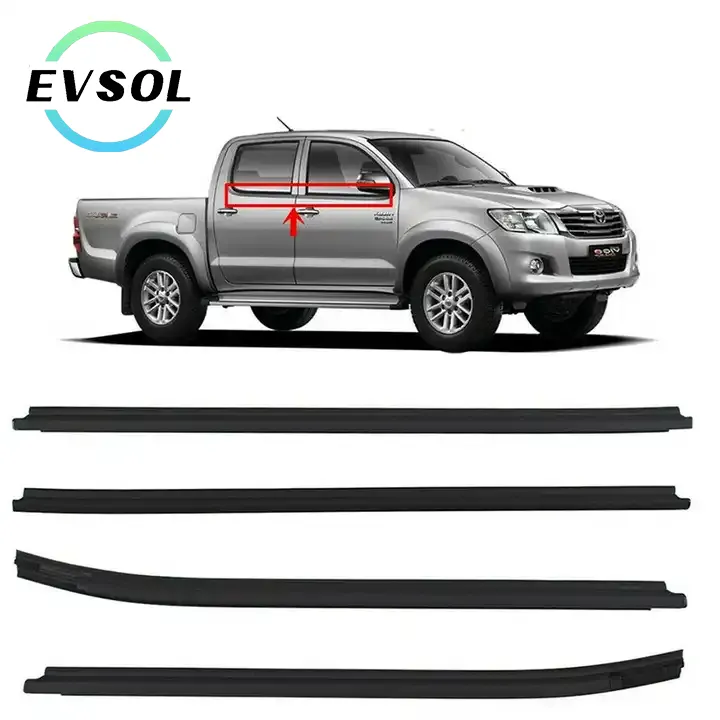 แถบ68161-0K010ยางกันรั่วด้านนอกประตูรถยนต์แถบยางหน้าต่างสำหรับ Toyota HILUX vigo 2005-2015