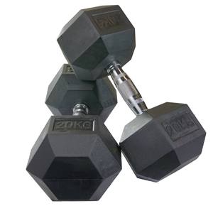 Mancuerna Hexagonal de Goma para Gimnasio Comercial con Núcleo de Hierro Fundido - Para Hombre - Product Image 1