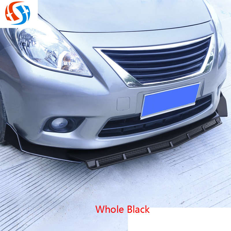 DSE Sản Xuất Thương Hiệu Phong Cách Mới Đôi Môi Trước, Đen Bóng + Đỏ Phổ Quát Front Bumper Môi Spoiler Cho Tất Cả Coupes Và Sedans