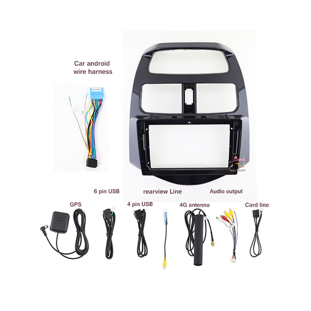Ai Jia for 2014 Daeess Video Verna Music Accessories Audio System Car DVD Matiz/ Chevrolet Spark/ Beat 9inch Plastik Harn