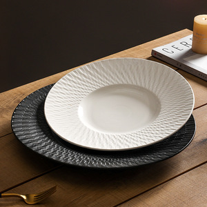 Plato de Cerámica Mate con Textura de <span class=keywords><strong>Roca</strong></span> Nórdica de 10/11/13 Pulgadas, Estilo <span class=keywords><strong>Occidental</strong></span> para Bistec, Porcelana de Alta Calidad para Restaurante y <span class=keywords><strong>Hotel</strong></span>, 100 Piezas - Product Image 4