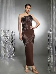 Robe d'Élégante <span class=keywords><strong>et</strong></span> de Demoiselle d'Honneur, Silhouette Fourreau, Style Bandage, pour <span class=keywords><strong>Occasion</strong></span> Spéciale, sur Mesure - Product Image 2