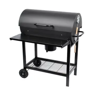 BSCI Patio Barrel Garden Smoker Grill Outdoor BBQ Charcoal