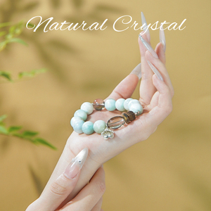 Pulsera de Cuentas de Cristal Natural Hecha a Mano, Piedra Energética Curativa de Alta Calidad, Diseño Original Chapado en Oro, Moda Femenina - Product Image 2