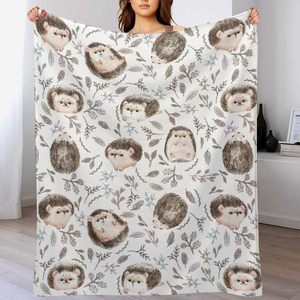Cute Hedgehog Flannel Blanket <b>Throw</b> Blanket Nap Blanket Lightweight Breathable <b>for</b> Bed Sofa <b>Couch</b> Custom Print OEM ODM - Product Image 1
