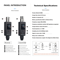 Microphone Grenade Professionnel Dynamique UHF avec Connecteur XLR, Filaire et Sans Fil, Boîtier FM, Table de Mixage Audio, Réduction de Bruit, Idéal pour les Interviews