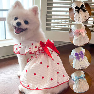 Spring Summer Pet Dress Pet <b>Clothes</b> Cute Heart Pattern Dress <b>For</b> Dogs <b>Cats</b> Teddy Pomeranian Bichon Pet Apparel Supplies - Product Image 2