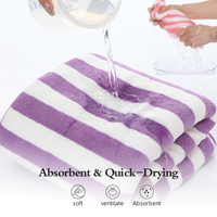 Prix d'usine Serviette en microfibre 70*140cm Grande serviette Douce et absorbante Serviette de bain rayée