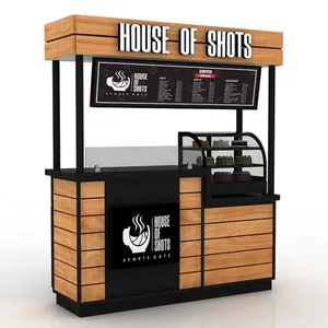 Einzelhandel Coffee Standing Shop Coffee Bar Wagen <span class=keywords><strong>Custom</strong></span> Coffee Counter Stand - Product Image 1