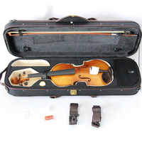 Violon professionnel en bois d'épicéa, fabriqué à la main, avec archet et étui