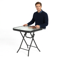 Table pliante en verre pour jardin, terrasse, balcon, pique-nique en plein air, vente chaude