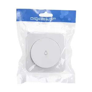 Interruttore per campanello, colore bianco, design moderno, facile installazione; ideale per controllare campanelli elettrici in case e... - Product Image 3