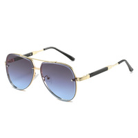 Lunettes de soleil classiques rétro en métal, montures tendance, lunettes de luxe unisexes, lunettes vintage, vente en gros, logo personnalisé, verres PC UV400