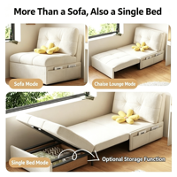 Teddy-Stoff Modulares Schlafsofa, Umwandelbares Schlafsofa mit Sektionen, Multifunktionales Kombinationssofa für Zuhause und Kleine Wohnungen