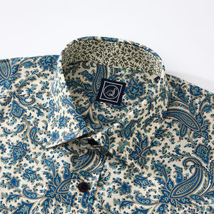 Chemise boutonnée décontractée pour homme de qualité supérieure, 100% coton, tissu popeline imprimé numériquement, respectueux de l'environnement, logo personnalisé - Product Image 3