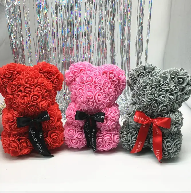 ई-पैकेट dropshipping hotsale फैशन वेलेंटाइन उपहार लवली टेडी गुलाब भालू टेडी भालू के गुलाब