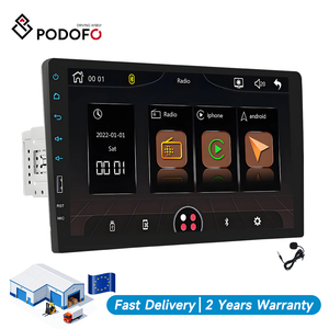 Lecteur MP5 Podofo 9'' 1DIN, autoradio, CarPlay sans fil, Android Auto, connexion USB, autoradio, écran partagé, stéréo + microphone - Product Image 1