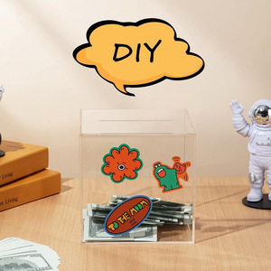 Faut <span class=keywords><strong>casser</strong></span> pour ouvrir Acrylique <span class=keywords><strong>Tirelire</strong></span> non ouvrable Pot d'argent personnel Boîte d'économie d'argent en acrylique transparente pour économiser de l'argent - Product Image 2