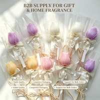 Bougie parfumée à la tulipe, artisanale et personnalisée, en gros, bougies en forme de bouquet de fleurs pour cadeaux et décoration intérieure