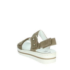 Valentina sandali con tacco a punta aperta in Taupe con fodera in vera pelle traspirante comode zeppe estive con plateau - Product Image 2
