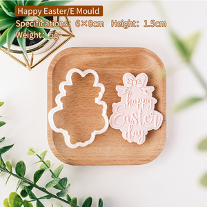 Lapin de Pâques Panier Oeuf Motif 3D Acrylique Cookie Cutter & Embosser Timbre Et Biscuit Cookie Fondant Embosser Stamper - Product Image 6