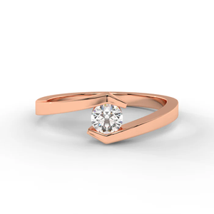 Anillo de Promesa Curvo Abierto Silver Embrace con Diamantes Flotantes y Baño de Oro Blanco y Rosa de 18K, Hecho a Mano para el Amor Moderno - Product Image 6