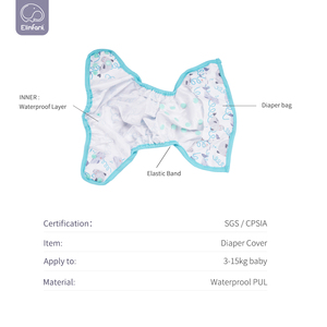 Couvre-couches en tissu imperméable de haute qualité, réutilisable et <span class=keywords><strong>lavable</strong></span>, avec logo Elinfant et motif personnalisé - Product Image 4