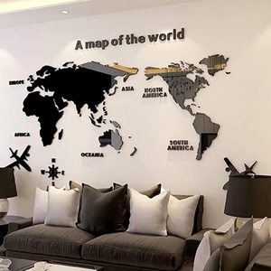 Manufacture Wholesale Custom Modern Wall Mounted Acrylic 3D for Easy Assembly World <b>Map</b> DIY Decal for Decor - Product Image 4