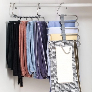 5 in 1 Pant Hanger für Kleidung Organizer Multifunktion regale Closet Storage Organizer Edelstahl Magic Hosen bügel - Product Image 6