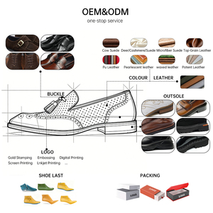 Chaussures d'affaires en cuir de vachette pour hommes, personnalisées OEM, à pampilles, style Oxford, mocassins, bateau, souples, décontractées, brogues, habillées, à enfiler - Product Image 4