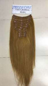 Extensions de cheveux humains vierges Remy de l'usine vietnamienne Alibaba, best-seller, clipsables, boucles crépues, double trame, fabrication mécanique - Product Image 5