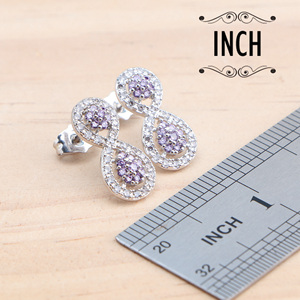 Conjuntos de joyería de amatista púrpura de Plata de Ley 925 para mujer, pendientes de Boda nupcial, anillo, piedras, pulsera, colgante, conjunto de collar - Product Image 4