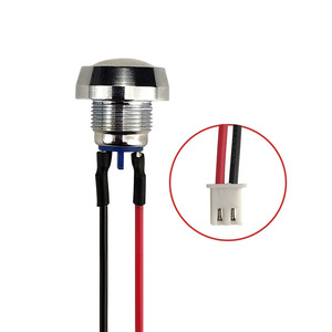 Metal <b>Push</b> <b>Button</b> <b>Switch</b> 12mm IP65 Waterproof With Wire Leads For Industrial Equipment - Product Image 1