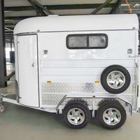 Remorque pour 2 chevaux et remorque équestre pour le camping et les courses hippiques avec rangement pour selle