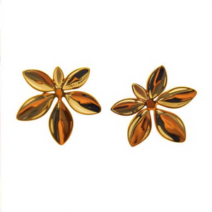 Pendientes de Moda con Diseño de Flor, Acero Inoxidable 316L, Baño de Oro PVD, Resistentes y Sostenibles - Product Image 2