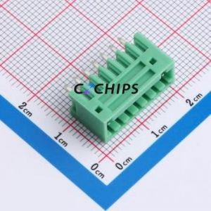 MX2EDGVC-2.54-07P-GN01-Cu-A Plug-in <b>Terminal</b> <b>Block</b> Through hole,P=2.54mm Board-to-Board / Socket - Closed 1x7P 2.54mm Green - Product Image 1