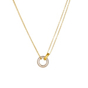 Minimalist Layered Necklace Double Chain Gold Silver Ring Pendant Daily Wear Gift Jewelry N4227 - Product Image 5