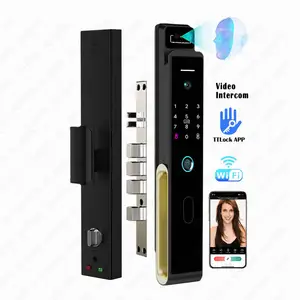 New Ttlock Wifi Smart Lock Biometric Face Recognition Fingerprint Digital Door Lock Remote Voice Intercom Card Intelligent Lock