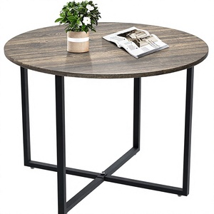 Mesa de Centro Redonda Extensible Moderna con Tapa de Madera y Estructura Metálica con 1 Año de Garantía para Muebles de Sala - Product Image 3