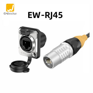 E-weichat IP67 ngoài trời Ethernet <span class=keywords><strong>RJ45</strong></span> cắm không thấm nước ethercon <span class=keywords><strong>RJ45</strong></span> kết nối cáp quang kết nối nhà sản xuất - Product Image 5